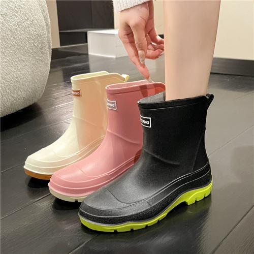 PVC Rain Boots hardwearing & anti-skidding Solid Pair
