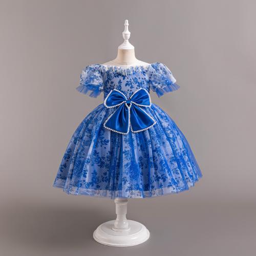 Gauze & Cotton Soft & Ball Gown Girl One-piece Dress & breathable PC