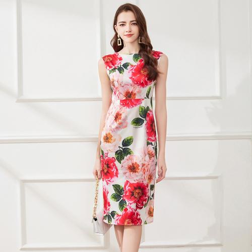 ポリエステル ワンピースドレス 印刷 花 選択のためのより多くの色 一つ
