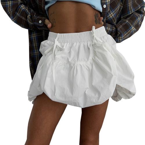 Polyester Skirt slimming patchwork Solid white PC