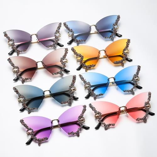 Metal & PC-Polycarbonate Sun Glasses anti ultraviolet & sun protection & with rhinestone PC
