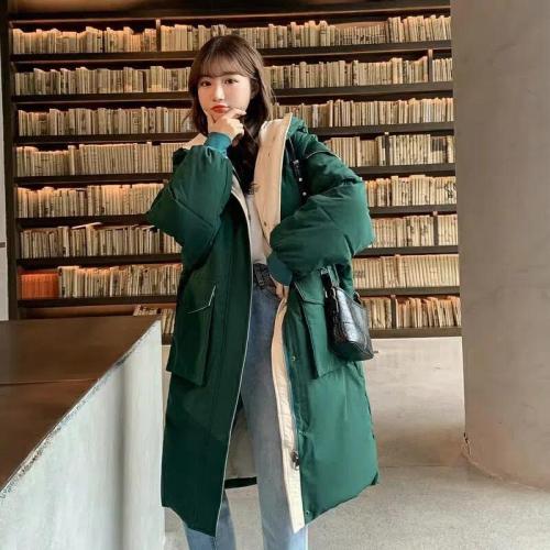 Polyester With Siamese Cap Women Parkas mid-long style & loose PC