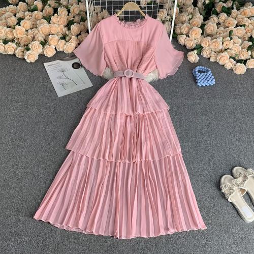 Chiffon Einteiliges Kleid, Solide, mehr Farben zur Auswahl, :,  Stück