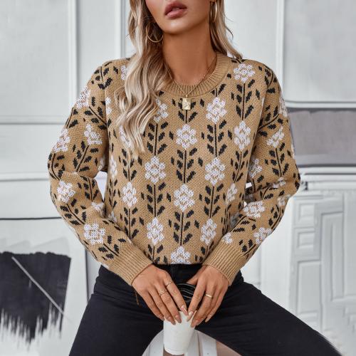 Polyester Women Sweater slimming & thermal & breathable floral PC