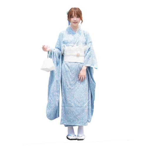 Poliéster Kimono Sexy, azul,  trozo