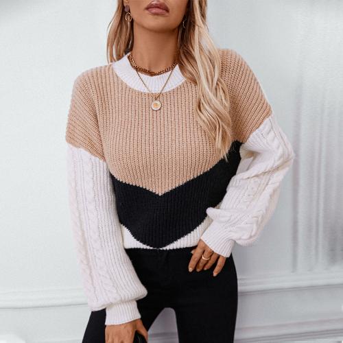 Polyester Soft Women Sweater contrast color & thermal PC