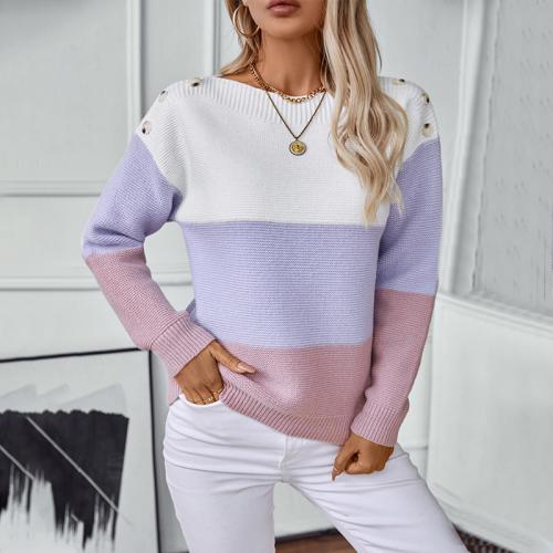 Polyester Women Sweater & loose & thermal Solid PC