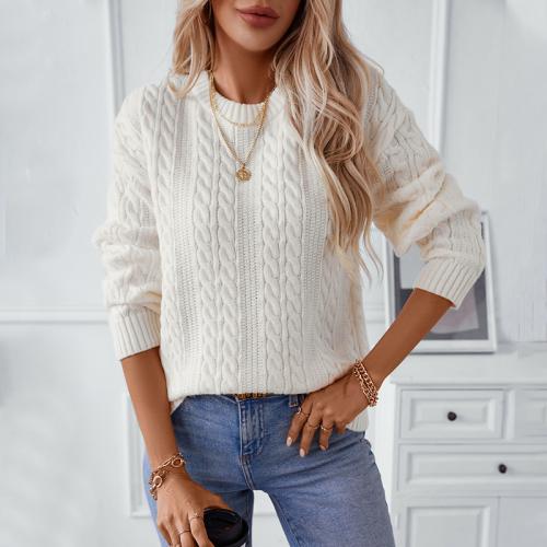 Polyester Soft Women Sweater & loose & thermal Solid PC