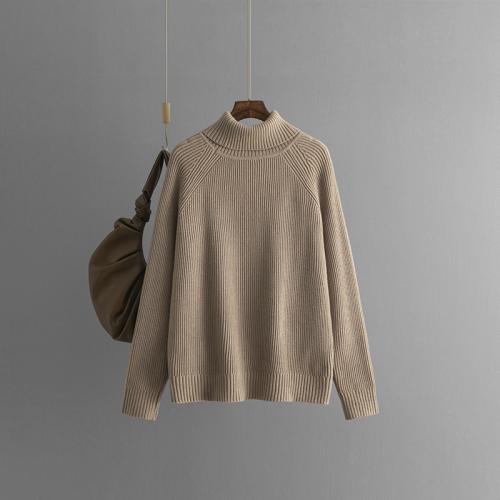 Polyester Soft Women Sweater thicken & thermal Solid PC