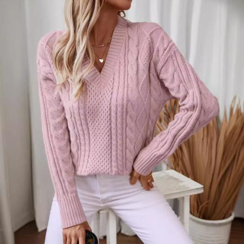 Polyester Soft Women Sweater & thermal & breathable Solid PC