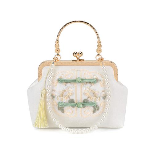 Cloth Easy Matching Clutch Bag with chain & embroidered Plastic Pearl PC