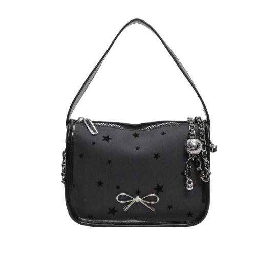 PU Leather Easy Matching Handbag with chain & attached with hanging strap PC