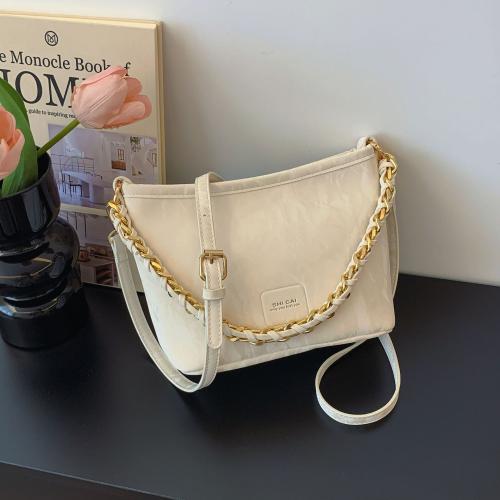 PU Leather Easy Matching Handbag with chain & large capacity & attached with hanging strap Solid PC