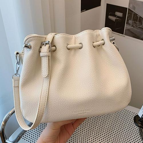 PU Leather Easy Matching & Bucket Bag Crossbody Bag attached with hanging strap Solid PC