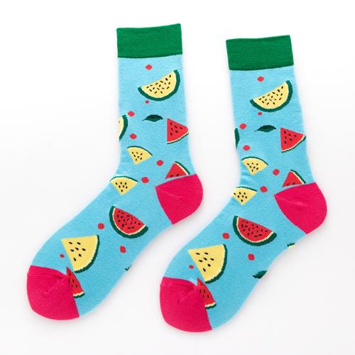 Cotton Unisex Knee Socks deodorant & sweat absorption & breathable fruit pattern mixed colors : Pair