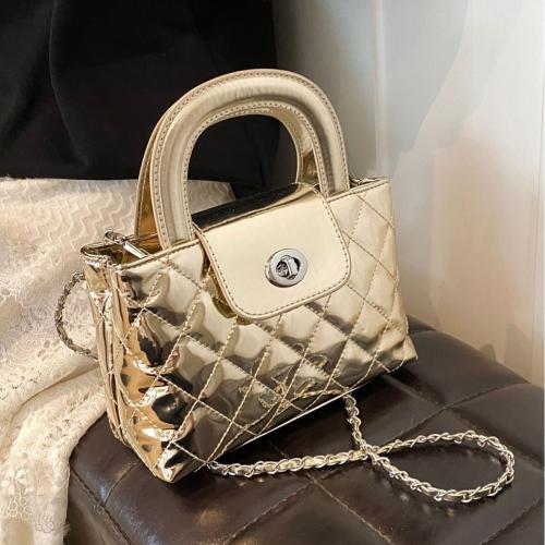 PU Leather Easy Matching Handbag with chain & attached with hanging strap Argyle PC