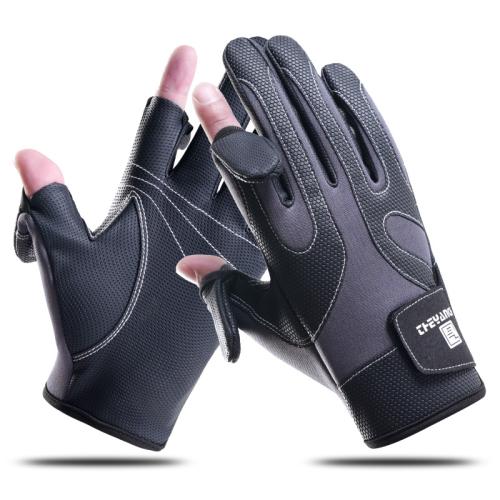 Neoprene & Polar Fleece & PU Leather Riding Glove thicken & thermal printed Pair