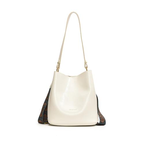 PU Leather Concise & Bucket Bag Crossbody Bag attached with hanging strap Solid PC