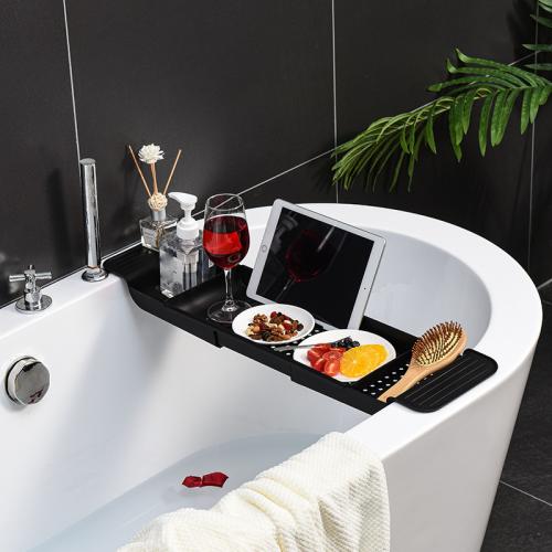 Plastic Bathtub Rack durable & stretchable Solid white and black PC