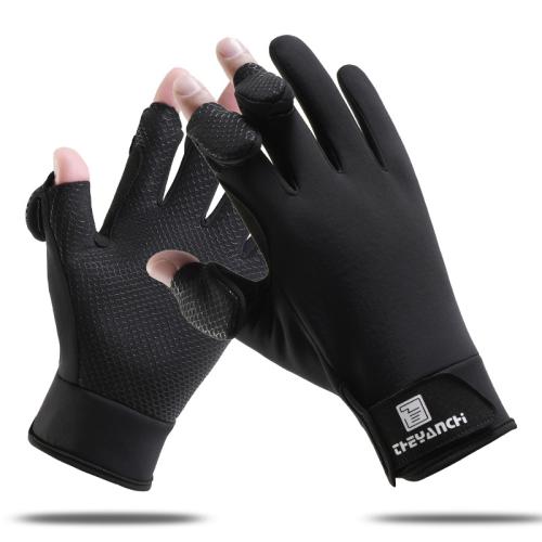 Polyamide & Polar Fleece Fishing Gloves hardwearing & thicken & anti-skidding printed Pair