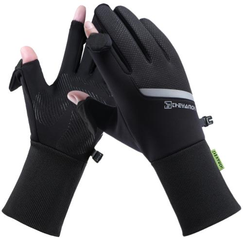 Neoprene & Microfiber PU Synthetic Leather Riding Glove can touch screen & hardwearing & fleece & anti-skidding patchwork Pair