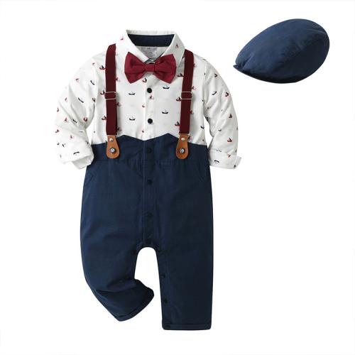 Baumwolle Baby Jumpsuit, Hat & Teddy,  Festgelegt