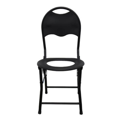 Iron foldable Commode Chair black PC