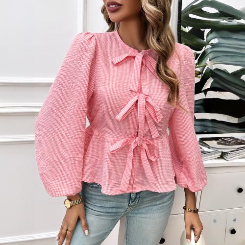 Polyester Soft Women Long Sleeve Shirt & loose & breathable PC