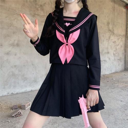 Polyester Slim Two-Piece Dress Set & two piece black and pink Set