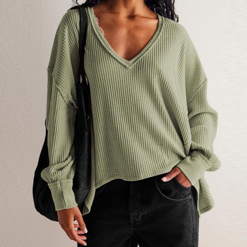 Viscose Fiber & Polyester Women Sweatshirts & loose Solid PC