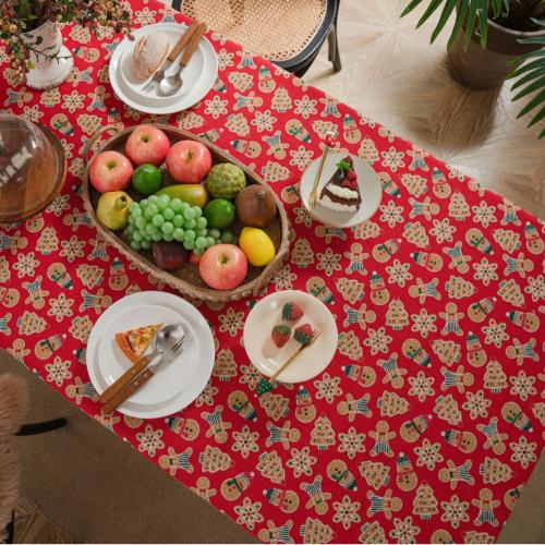 Tela de algodón Christmas Table Runner, rojo,  trozo