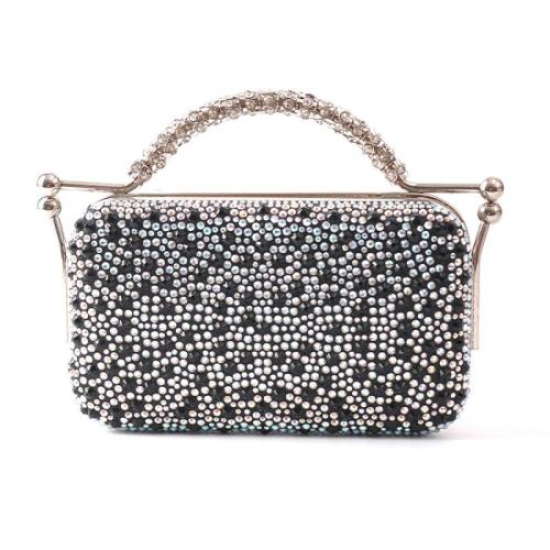 Rhinestone & Polyester hard-surface & Easy Matching Clutch Bag with chain PC