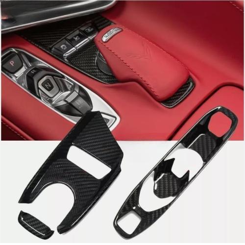 Carbon Console Gear Selector PRND Cover For C8 Corvette Stingray Coupe HTC 2020+