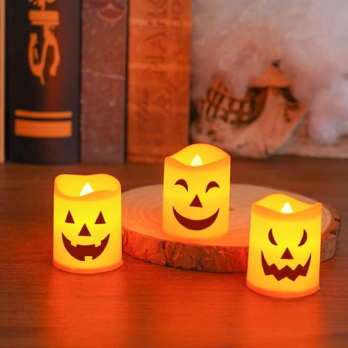 El plastico Bombilla de vela LED, naranja, 6PCs/Conjunto,  Conjunto