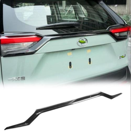 Glossy Black Rear Trunk Window Cover Trim For 2019-2023 Toyota RAV4 Garnish ABS