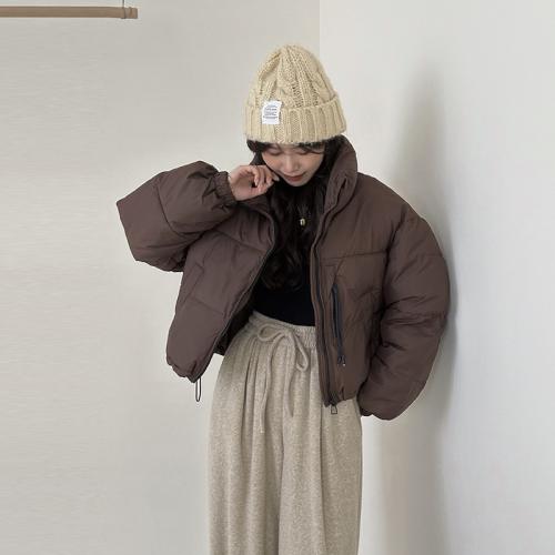 Polyester windproof Women Parkas & loose & thermal Solid PC