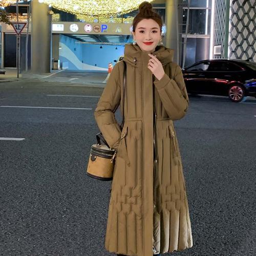 Polyester long style & With Siamese Cap Women Parkas & thermal Solid PC