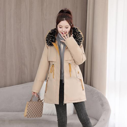 Polyester windproof Women Parkas mid-long style & thicken Solid PC