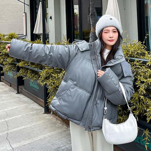 Polyester Women Parkas & with detachable hat & thermal Solid PC