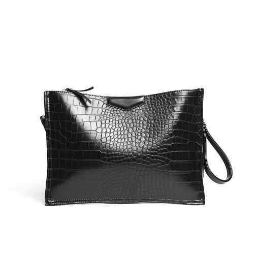 PU Leather Envelope & Easy Matching Crossbody Bag large capacity crocodile grain black PC