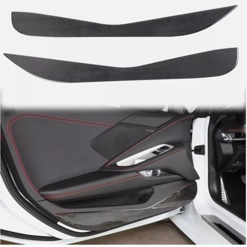 Real Carbon Fiber Car Door Anti Kick Panel Cover For Corvette C8 2020-2024