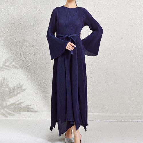 Polyester One-piece Dress irregular & slimming & loose patchwork Solid : PC