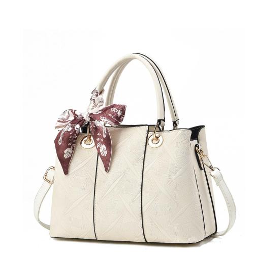 PU Leder Handtasche, Solide, Beige,  Stück