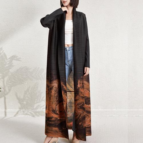 Polyester Women Long Cardigan slimming & loose printed : PC