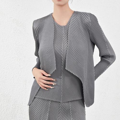 Polyester Women Long Cardigan slimming & short front long back patchwork Solid : PC