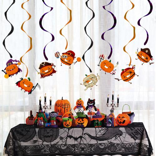 Papel Adornos de Halloween, impreso, Patrón de calabaza,  Conjunto