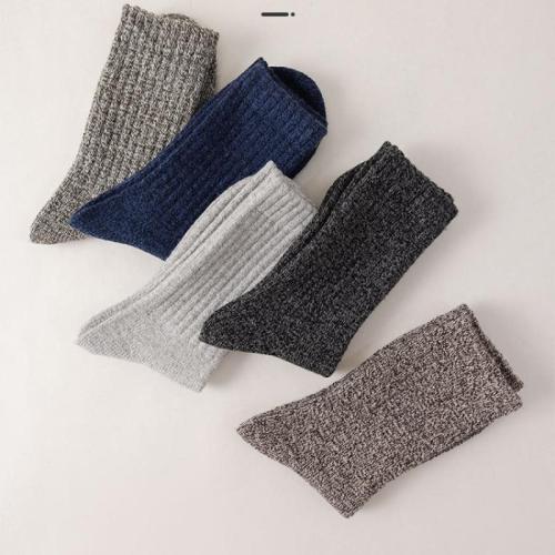 Polyamide & Wool & Acrylic & Spandex & Polyester Men Ankle Sock thicken & sweat absorption & thermal Solid : Lot