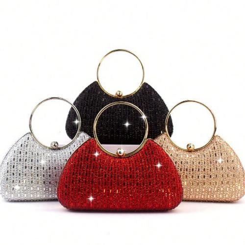 PU Leather Handbag with rhinestone Solid PC