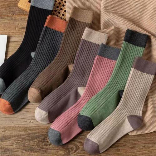 Polyester & Cotton Women Loose Socks sweat absorption & breathable patchwork : Lot