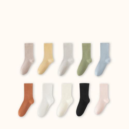 Combed Cotton Women Loose Socks sweat absorption Solid : Lot